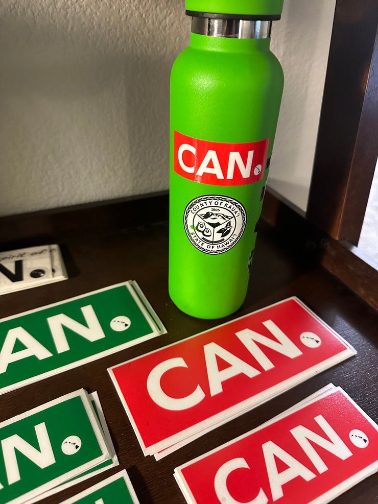 CAN. Red & Green Rectangle Stickers